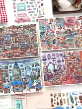 立体小屋のミニチュアシーン用造景シール【位置決めライン付き】