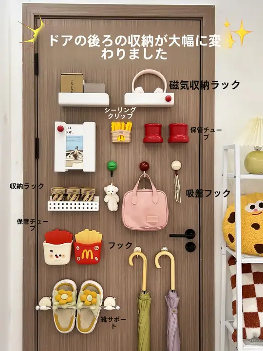 吸盤フック 壁掛け 穴あけ不要 ドア裏収納 玄関 寝室 洋服掛け バッグ掛け 帽子掛け 靴収納