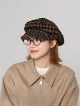 レトロなヒョウ柄のベレー帽【女性用・秋冬新作・雲のようなデザイン・大きめサイズ】