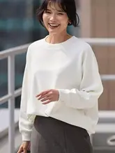 シンプルでおしゃれなロングスリーブトップス【クルーネック・リブ編み・速乾性・春秋用】