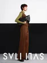 ハイウエストワイドパンツとジャケットベスト【カジュアルシルエット・ラウンドネック】（セットアップ対応）