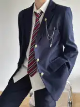 ネイビーブルーの三つボタンブレザー【JK風・学生用・制服】