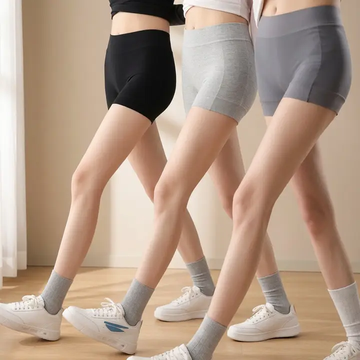 安全対策の女性用ショートパンツ【透け防止・極上の柔らかさ・ひらりとしたデザイン】（セットアップ対応）