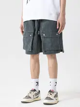 XINYINSU メンズ ワイドフィット工場用ショ ートパンツ【アメリカンスタイル・ドローストリング・大きなポケット・夏用・カジュアル】