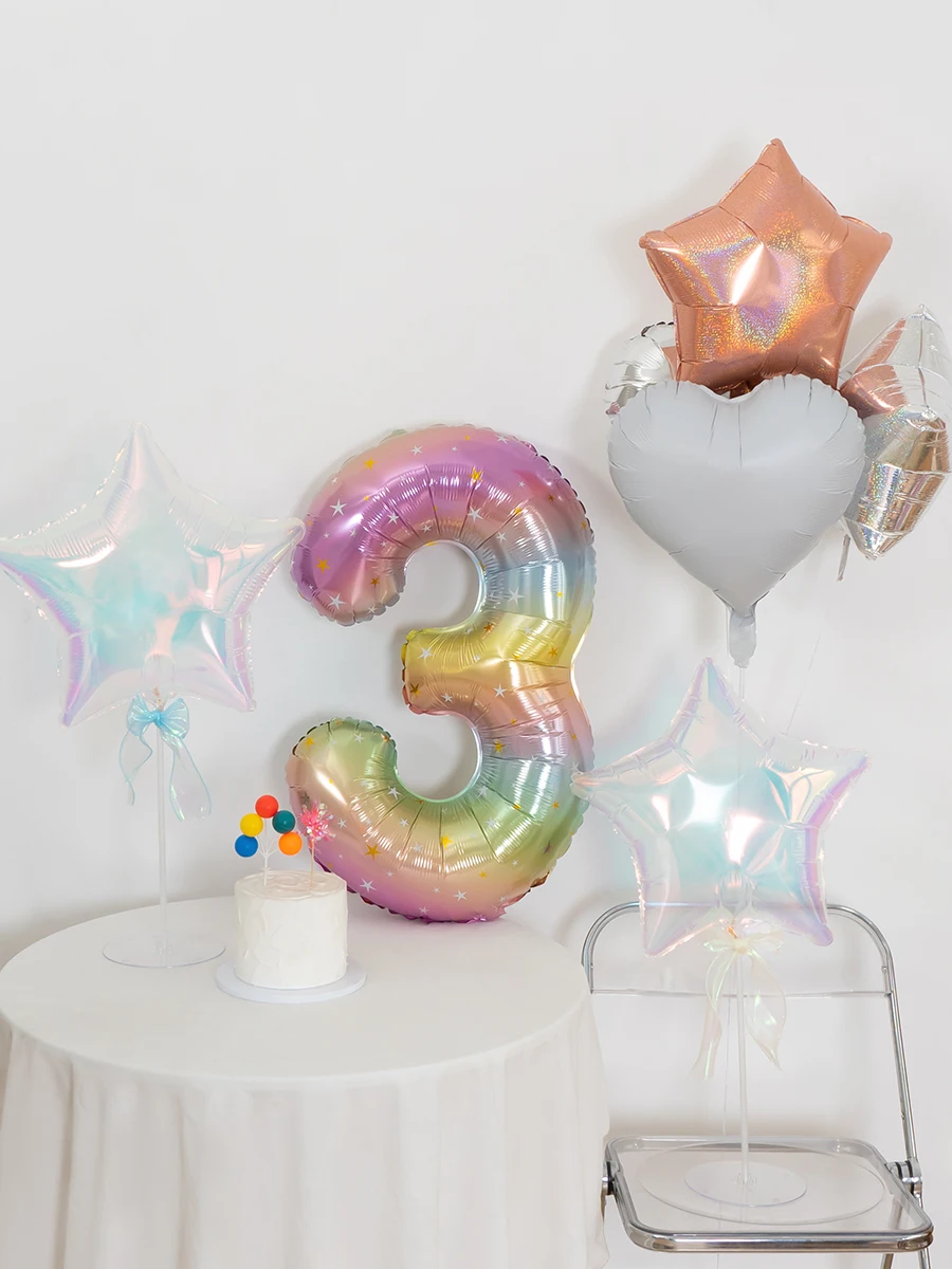 誕生日イベント用 幻彩バルーンセット：星型・ハート形で作るウェルカムウォール背景