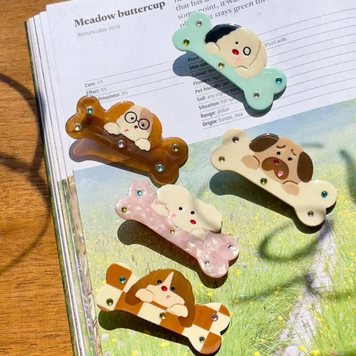 春夏用カラフルヘアクリップ【アセテート製・可愛いダックビルデザイン・インスタ風】