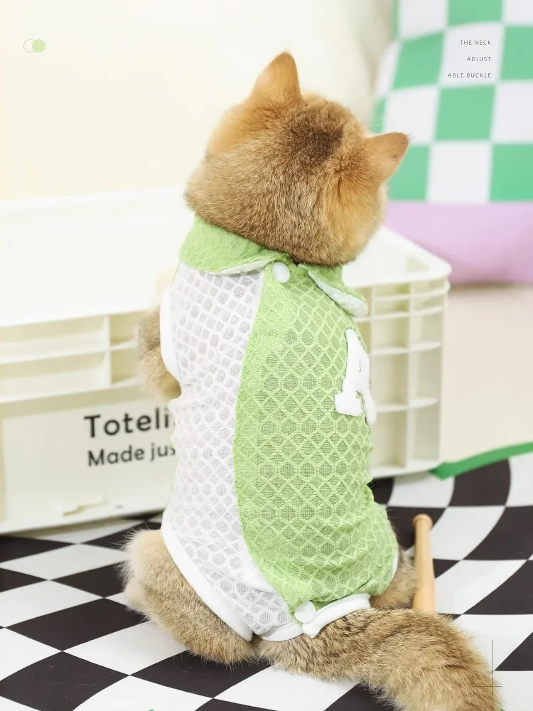 一人暮らし向け猫服 全包型ベスト 夏用薄手 快適透湿 毛が抜けない