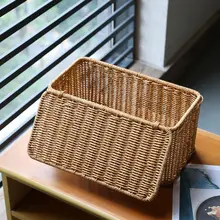 北欧風 デスクトップ収納ボックス【化粧品用・蓋付き・バスルーム整理】