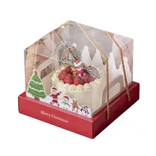 クリスマス用 透明手提げギフトボックス【アップルギフト・お菓子・スカーフ・ケーキ用】