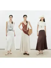 フィッシュテールの揺れる快適で通気性のあるフルリネンのフィッシュテールスカート