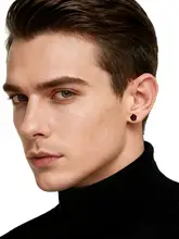 シルバー製 バラモチーフのピアス【男性用・スタイリッシュデザイン】