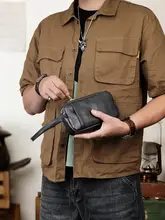 手作り植鞣し牛革 メンズ長財布【ファスナー付き・カジュアル・スマホ収納】