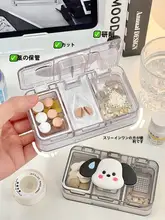携帯用多機能透明薬ケース【切粉・旅行・救急薬用】