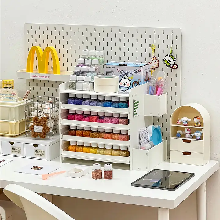 デスクトップ用 スポンジビーズ収納ボックス【DIY手工芸・多層引き出し式・収納ラック】