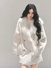 美しいデザインのファー付き冬用コート【暖かい・女性用】