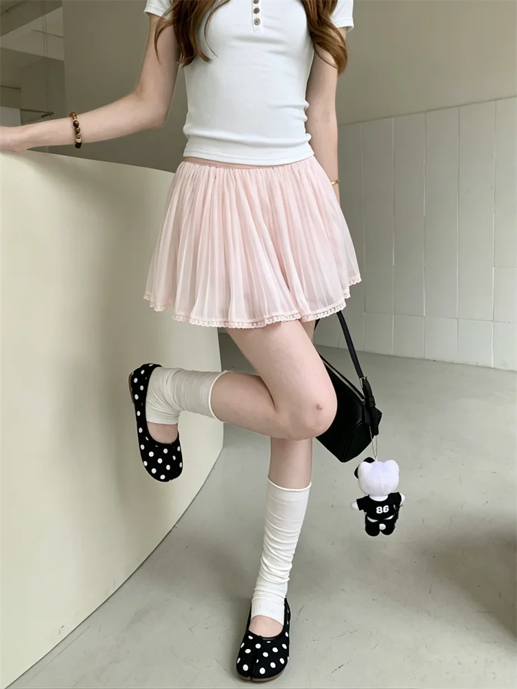 バレエ風レースフリンジスカート：低身長40代女性に最適なA型シフォンスタイルのコーデポイント