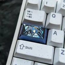 カラフルなチタン 合金キーボードキーキャップ【アニメデザイン・金属製・1.75U】