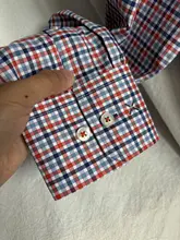 チェック柄のカジュアル長袖シャツ【春秋用・純綿・フィット】