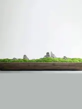 木製トレイ 舟型 観葉植物 ディスプレイ 侘び寂び ホテル 別荘 ロングテーブル センターピース インテリア雑貨