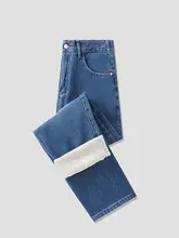 ユニセックス 合わせやすいデニムパンツ【ストレート・耐久性・春秋用】