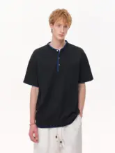 フィット ヘンリーネック ティーシャツ【クラシックデザイン・半袖】