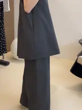 大きいサイズのファッションカジュアル深灰色キャミソールとパンツ【夏用・トレンドコーディネート】（セットアップ対応）