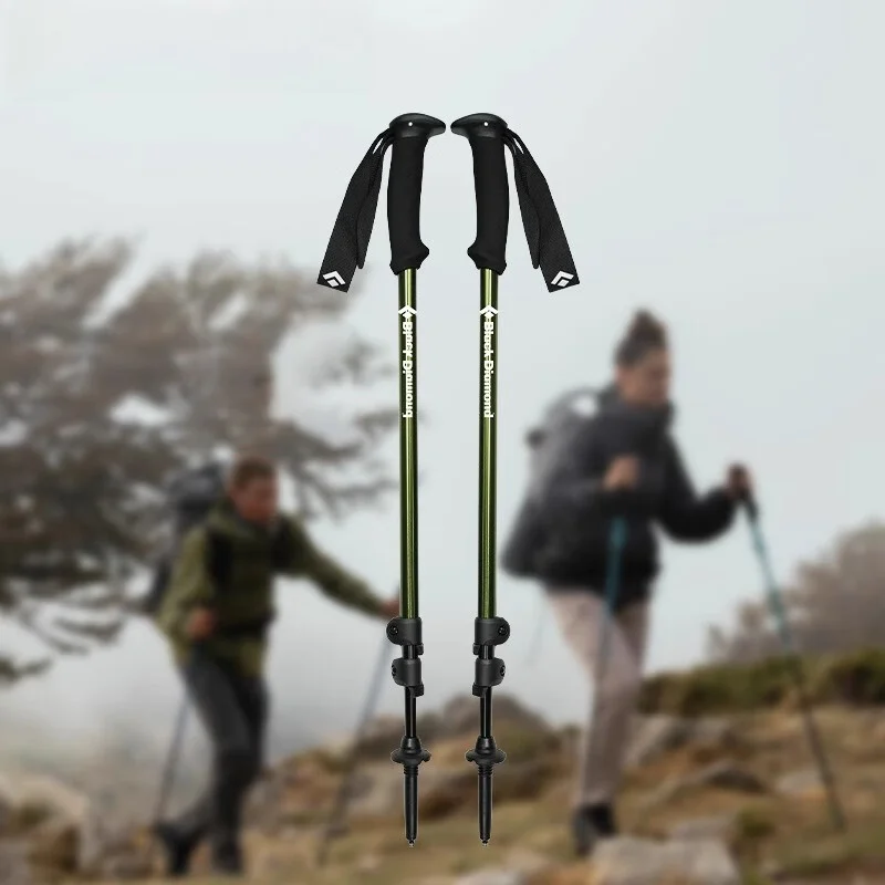 アルミ製アウトドア登山杖【伸縮式・軽量・グリップ付き】