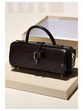 復古デザインの円筒型バッグ【ファッション通勤用・トート＆ショルダー2way】