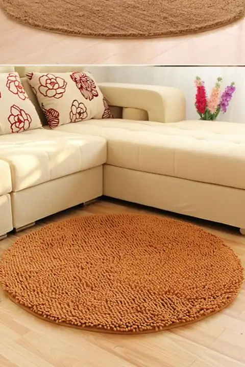 畳折りたたみリクライニングソファ椅子【円形ラグ・シェニールマット・リビング・寝室用】