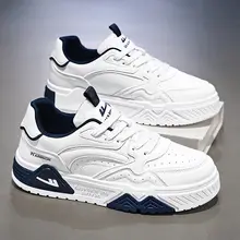 冬用 メンズカジュアルスニーカー【厚底・シンプルデザイン・ホワイト】