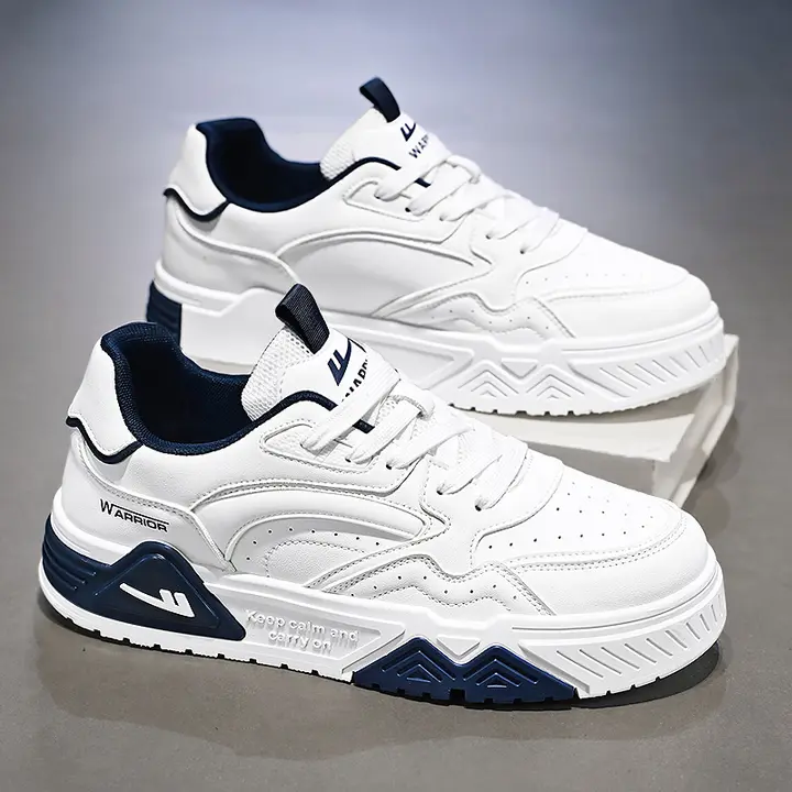 冬用 メンズカジュアルスニーカー【厚底・シンプルデザイン・ホワイト】