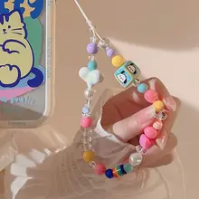 可愛いデザインのスマホケース【ストラップ付き・保護カバー・チェーン装飾】