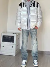 アメリカンハイストリート風 ビンテージウォッシュ加工 デニムパンツ【ルーズフィット・ストレート・ヒップホップスタイル】