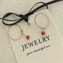 天然南紅瑪瑙リング【おしゃれなデザイン・14Kゴールド加工・シンプル】