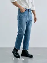 メンズ抗菌デザインのストレートデニムパンツ【綿100％・微ストレッチ・カジュアル】