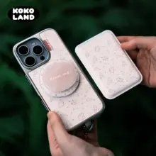 フラワーデザインのマグネットフルカバー携帯電話ケース【スエード調・シルバーフレーム・iPhone用】