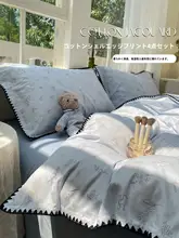 オールコットンのベッド用品【花柄・貝殻縁・ベッドカバー・シーツ・掛け布団カバー・時期を問わず使用可能】（セットアップ対応）