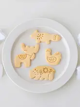 クリスマステーマの動物型クッキー型【鹿・クマ・狐・鳥のデザイン】