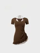 リゾートスタイルの女性用ワンピース水着【可愛らしいデザイン・保守的・温泉用】