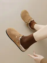 加厚ボア付きモカシンシューズ【暖かい・春用・包頭デザイン】