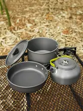 アウトドア クッカーセット ケトル付き フッ素加工 コンパクト キャンプ 登山 ドライブ ピクニック バーベキュー ファミリー用