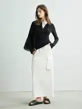 ワークスカート 女 通勤 夏用薄手 ストレート ヴィンテージ シルエットカバー スタイリッシュ