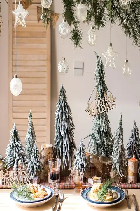 ミニ 雪松 クリスマスツリー デスクトップ装飾 ホリデー雰囲気