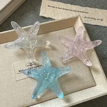 可愛らしい海辺の撮影にぴったり！透き通る海星デザインのヘアクリップ【前髪や細い髪に最適】