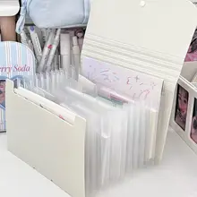 A6風のオーガナイザー 多層透明ファイルケース【大容量・DIY収納】