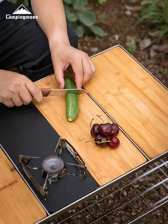 実木製両面使用可能なまな板【デスクトップユニット・ピクニック用・竹製】