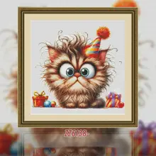 潦草喵 十字刺繍 壁掛けアート【シンプルデザイン・縦型・リビング・ダイニング用】