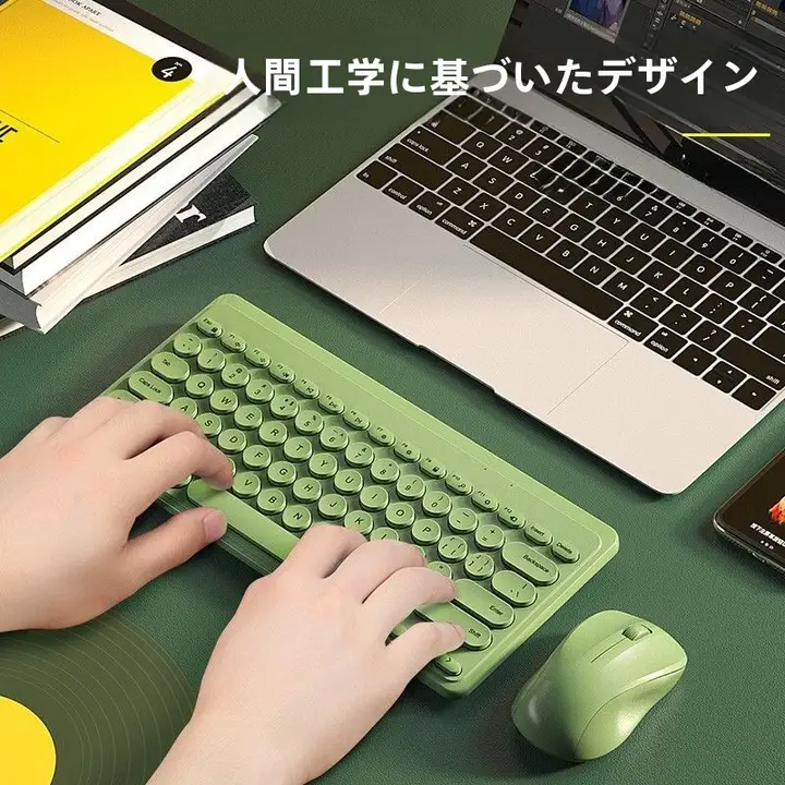 BOW ワイヤレスキーボードマウスセット【ノートパソコン・デスクトップパソコン用・静音USB】
