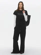 ロゴプリント長袖Tシャツ【カラー切替・二重袖・カジュアル】と微フレアパンツ【低ウエスト・春用】（セットアップ対応）