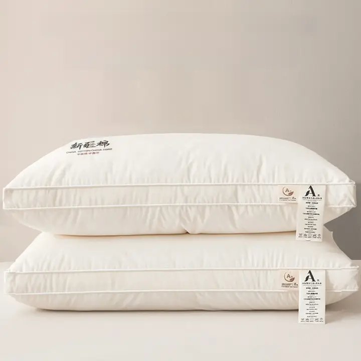 全棉製 低めの枕【頸椎サポート・快適な睡眠用・大人向け】（セットアップ対応）